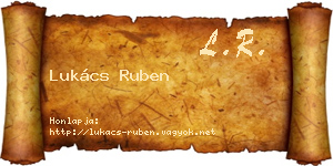 Lukács Ruben névjegykártya